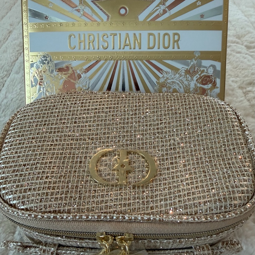 🚨SOLD🚨 Dior 2025 Limited Edition Sparkling Gold Cosmetic Case